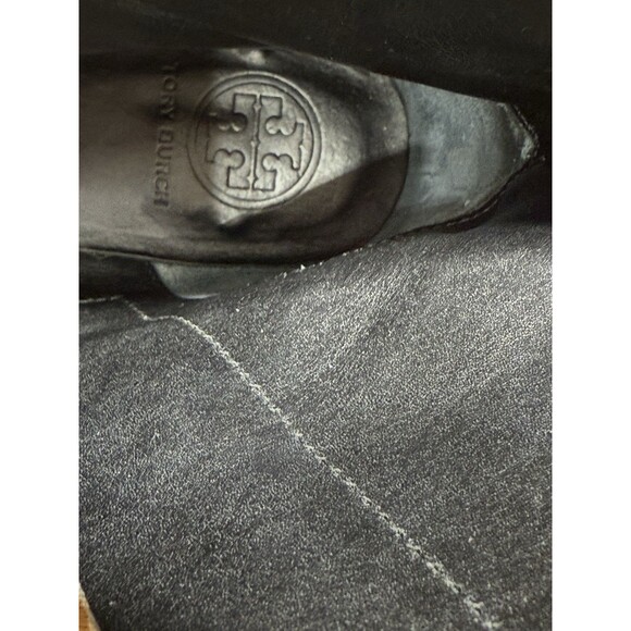 Tory Burch Eloise Black Suede Leather Side Zip Ankle Booties Shoes Womens 10.5 - Picture 11 of 11